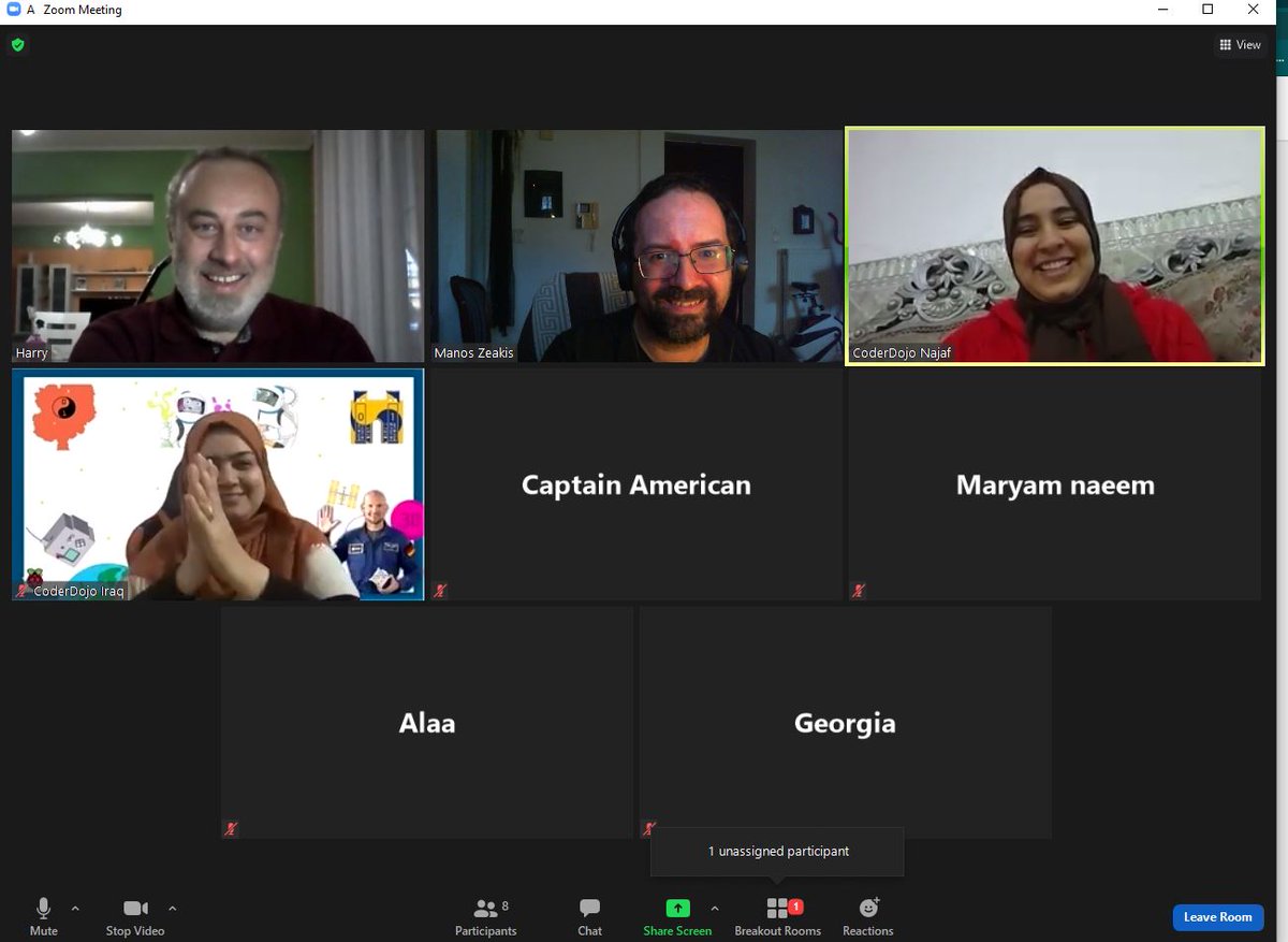 votanikosdojo's tweet image. A great moment we have been preparing for months! A common session between CoderDojo Iraq and us for our common Astro Pi projects! #CoderDojoStories #votanikosdojo #coderdojoiraq #coyote_project #preparing_next_generation