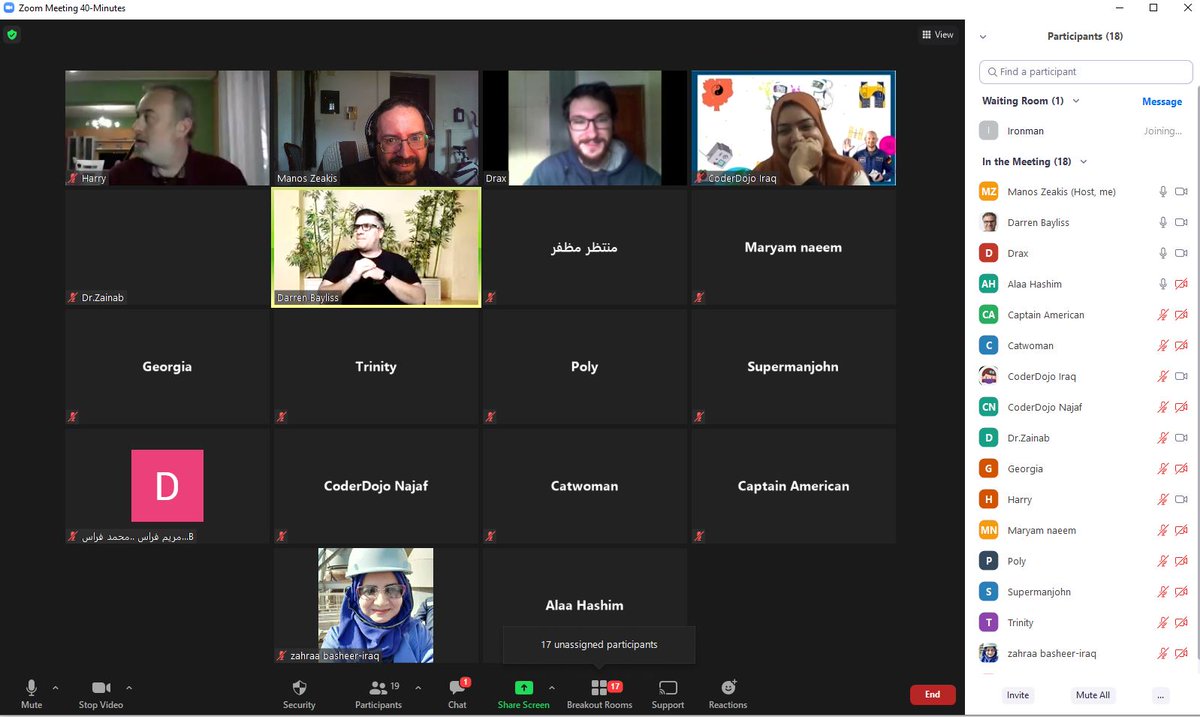 votanikosdojo's tweet image. A great moment we have been preparing for months! A common session between CoderDojo Iraq and us for our common Astro Pi projects! #CoderDojoStories #votanikosdojo #coderdojoiraq #coyote_project #preparing_next_generation