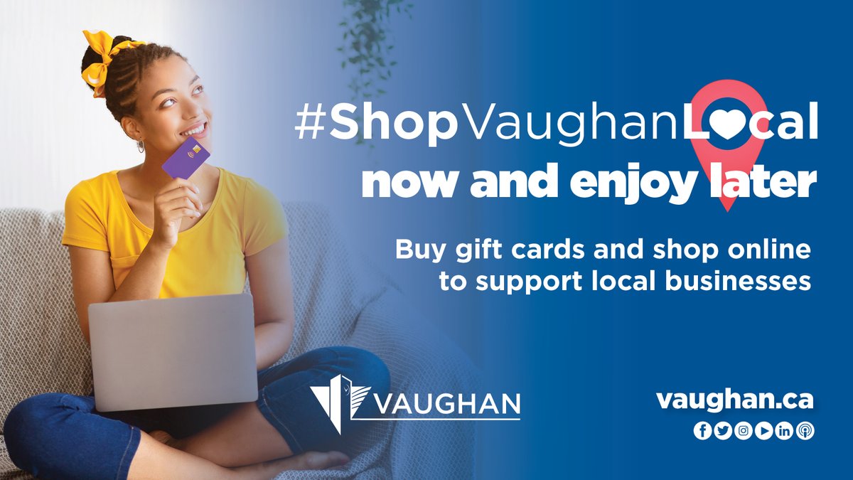 City_of_Vaughan's tweet photo. Even though the province is under a stay-at-home order, that doesn’t mean you can’t enjoy food & goods from your favourite Vaughan shops. #ShopVaughanLocal this year by buying gift cards online for yourself & others, & order takeout or delivery. More: https://t.co/2uU0zSW01Q https://t.co/Ko27cjgtYo