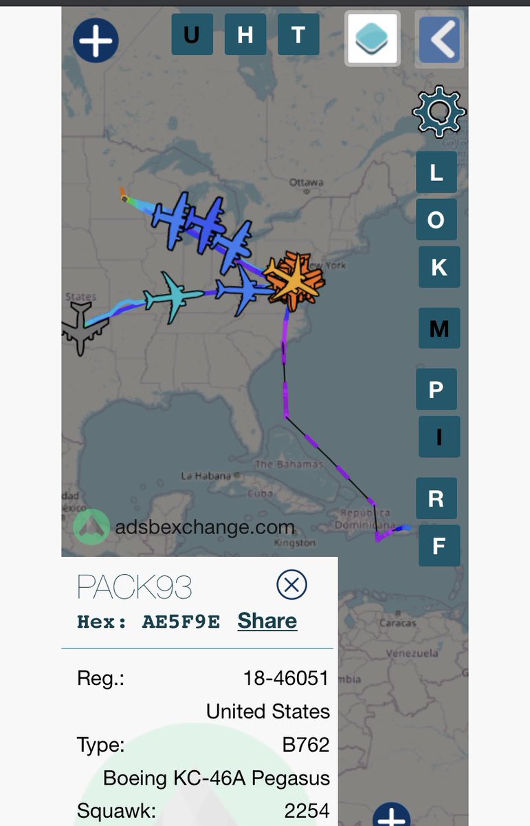 They just keep pouring in, C-17s, C-130s, K-35s, and KC-46s, from Wisconsin, Oklahoma, Puerto Rico. Massive airlift.
