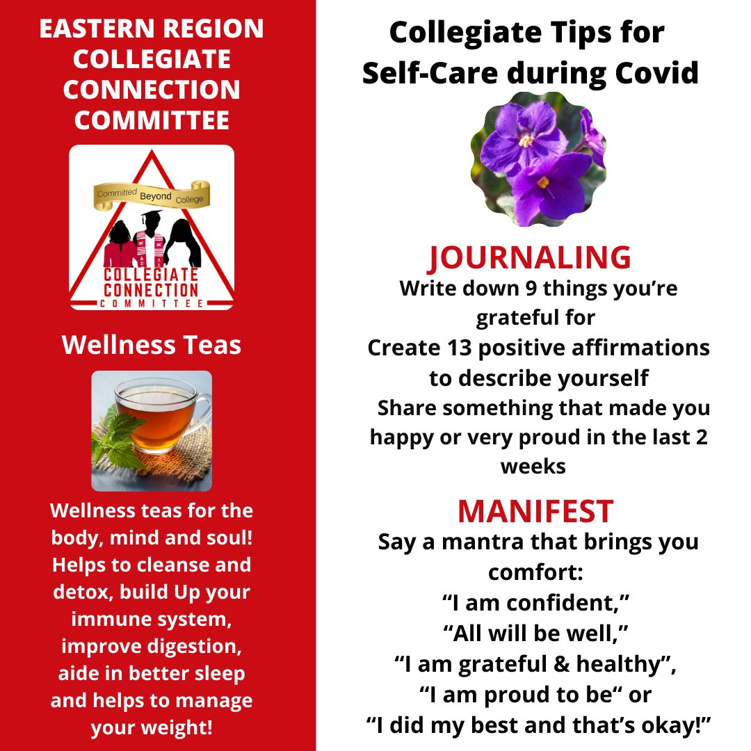 easternregdst's tweet photo. The Eastern Region Collegiate Connection Committee has great tips for us! #ERCollegiateConnection #ERCCC #SelfCareSunday #ERCCCSelfcareSunday https://t.co/oduq5fXqqs