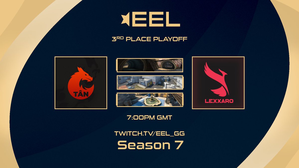 [#EEL]

Tonight we have the final match of EEL Season 7

⚔️<a href="/TeamTanEW/">Esports Wales Tân 🔥</a> vs <a href="/Lexxaro/">Lexxaro</a> 

🎙️@Atroooo &amp; <a href="/DIRTYmasterChef/">DIRTYmasterchief</a> 

📺twitch.tv/eel_gg

#csgo #esports #twitch
