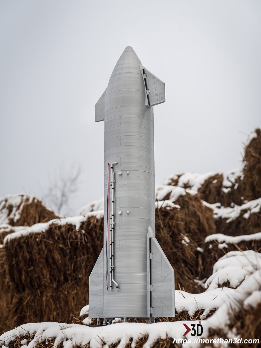 Morethan3D_Ltd's tweet photo. Its OFFICIAL - STARSHIP - M1 has launched!!!
A 3D printed 1/48 scale model designed based on the @SpaceX #STARSHIP  Prototype (SN8 and SN9)!
3D printed model and STL file are now available to order
https://t.co/7IPxDCFNuk
Contact us at sales@morethan3d.com 
@elonmusk 
#3Dprinting https://t.co/heFw94dpVN