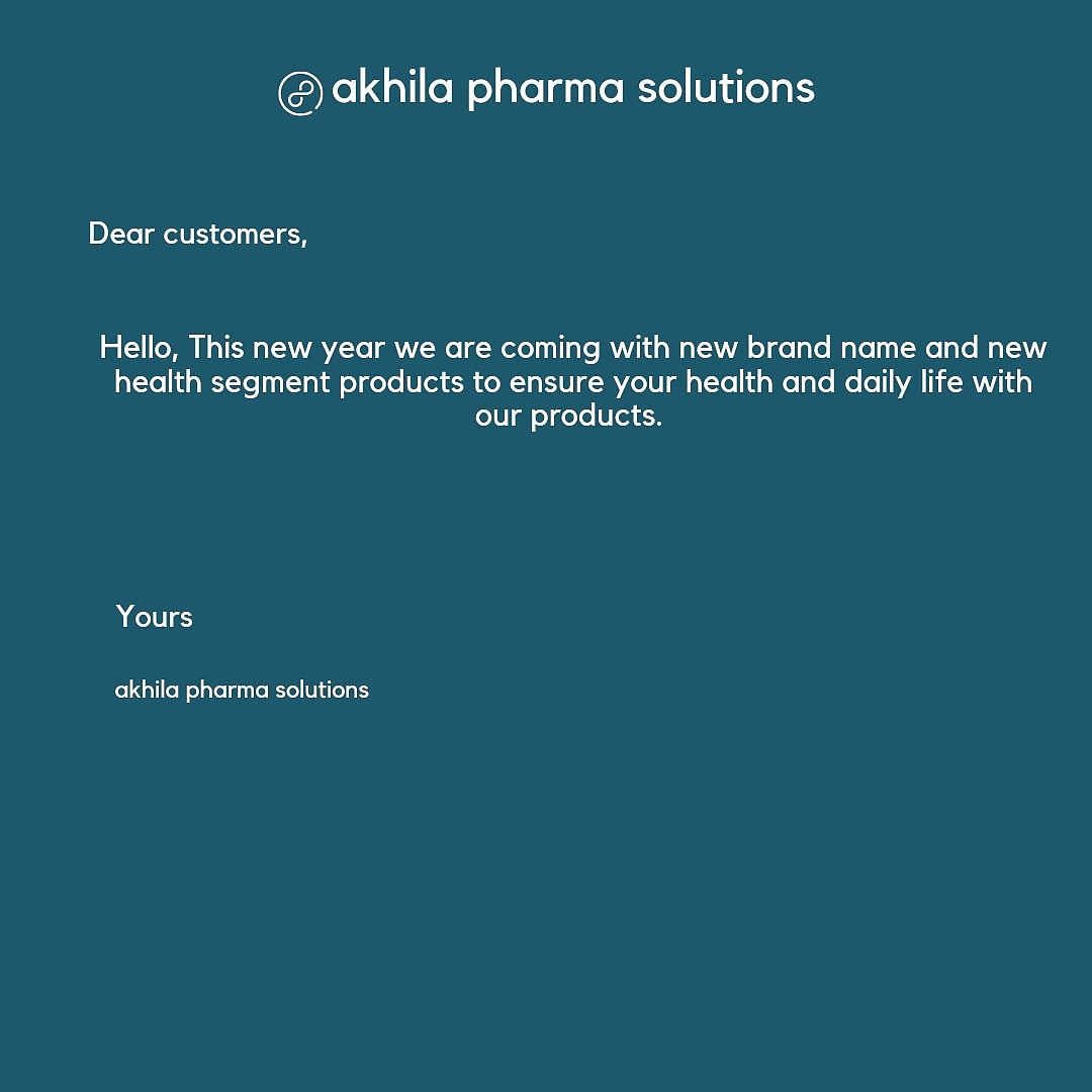 akhilapharma's tweet photo. Let's start this new year a new journey with great strengths, hope anf faith , with a new name " akhila pharma solutions " https://t.co/hX0Wz5yLJW