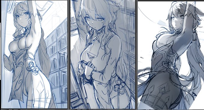 Ganyu Sketches that are failed, i might make another sketch just to be safe 