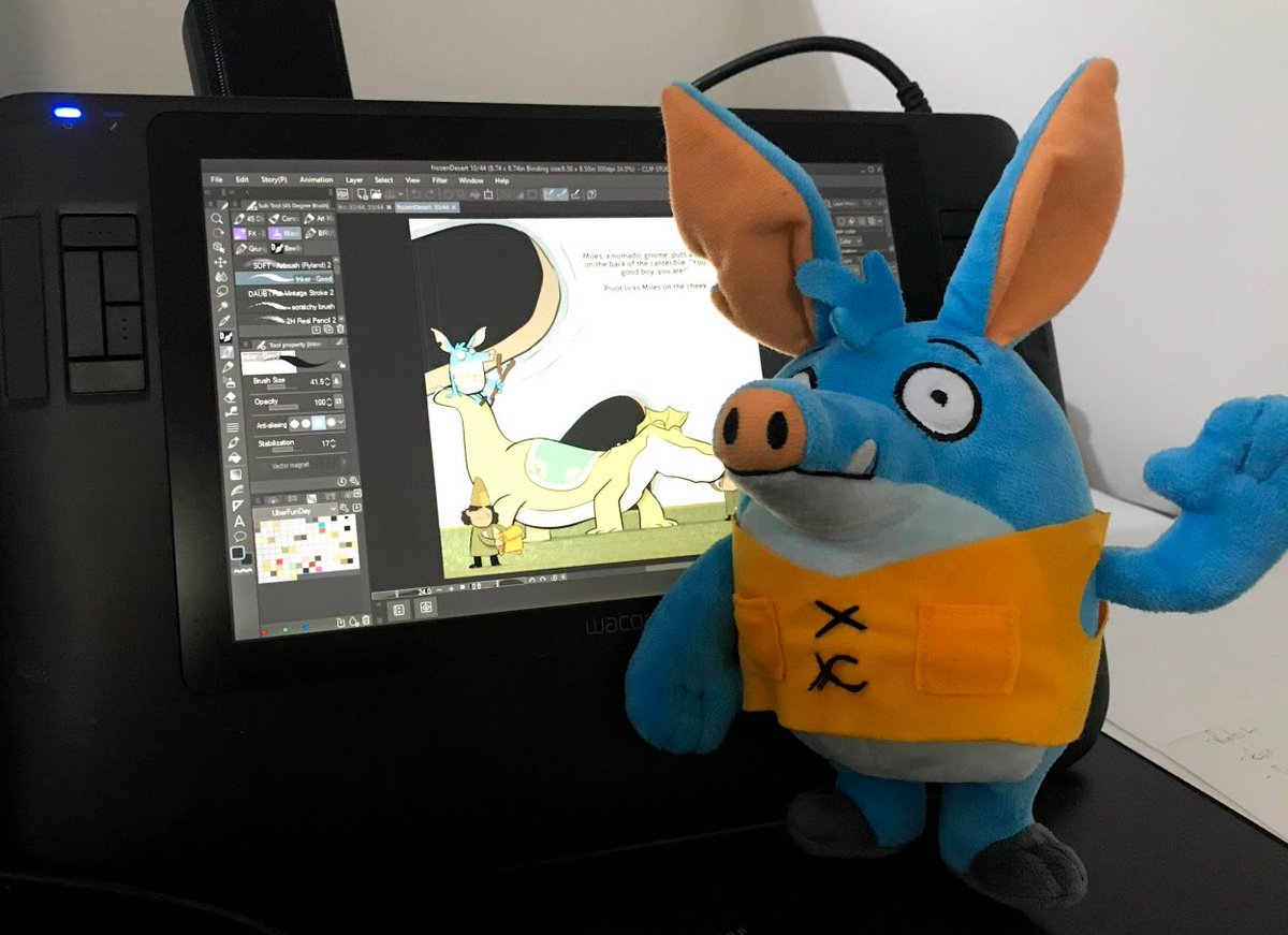 I have a pal helping me with some final pages of next Scroll and the Compass book.

#kidslitart #kidslit #kidsbooks #adventure #stuffies @zarfling #zarfling #characterdesign #childrenillustrationartist #childrensbooks #CLIPSTUDIOPAINT