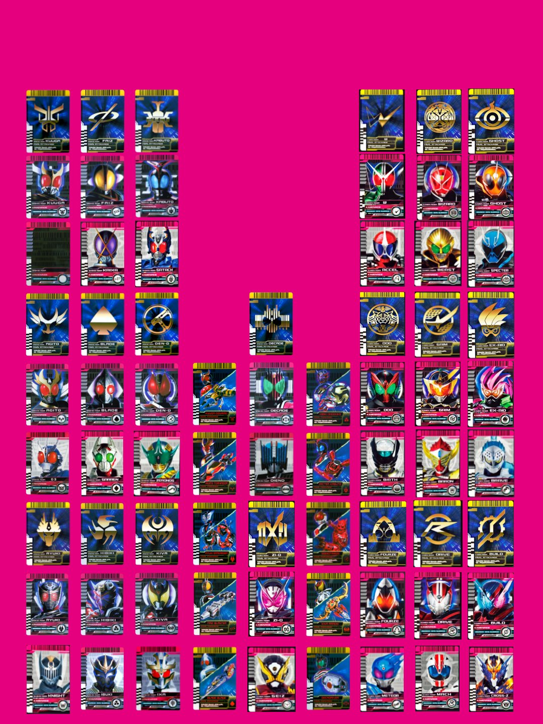 Twitter 上的 神獣鏡こそ最凶 ディケイドコンプリートフォーム21のマントのカード配置再現してみた まぁよく見えないところは想像だけれども 特にクウガの下は本当にわからないのでブランク置いてます 個人的にはキバーラ説 2号ライダーじゃないけど 仮面 Twitter 上的 神獣鏡こそ最凶 ディケイドコンプリートフォーム21のマントのカード配置再現してみた まぁよく見えないところは想像だけれども 特にクウガの下は本当にわからないのでブランク置いてます 個人的にはキバーラ説 2号ライダーじゃないけど 仮面