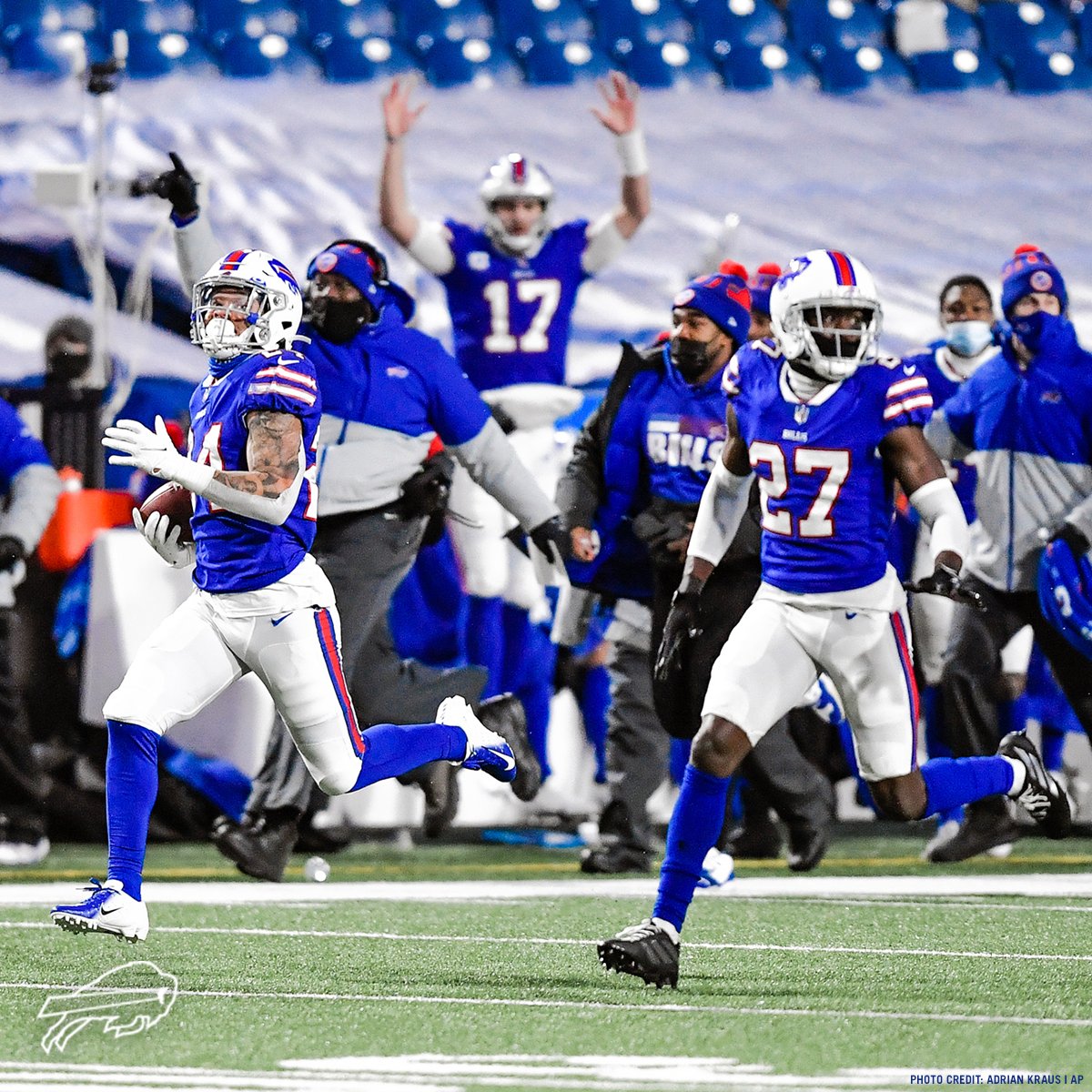 BuffaloBills's tweet photo. No one was more hype for  @Taronj11 than @JoshAllenQB. 🥺

#BALvsBUF | #BillsMafia https://t.co/epT1tTkL7v