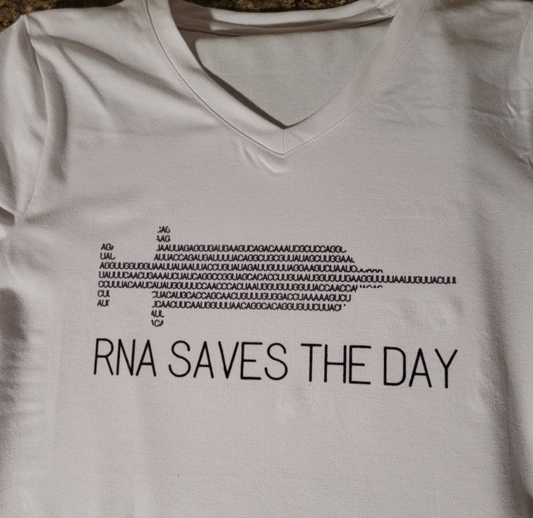 Shreya Louis MD, MS (@shreyalouis) on Twitter photo My awesome postdoc <a href="/CourtneyHershb2/">Courtney Hershberger</a> made this awesome shirt with the actual RNA sequence of the #COVID19 spike protein!
Link to her shop if anyone is interested:
redbubble.com/people/Courtne…
#SciArt #mRNA #vaccine My awesome postdoc <a href="/CourtneyHershb2/">Courtney Hershberger</a> made this awesome shirt with the actual RNA sequence of the #COVID19 spike protein!
Link to her shop if anyone is interested:
redbubble.com/people/Courtne…
#SciArt #mRNA #vaccine