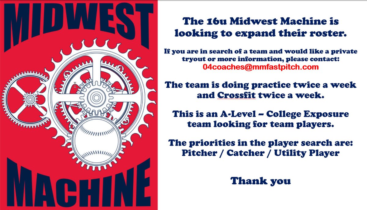 04's and 05's - Please contact 04coaches@mmfastpitch.com
if you are interested. Thank you