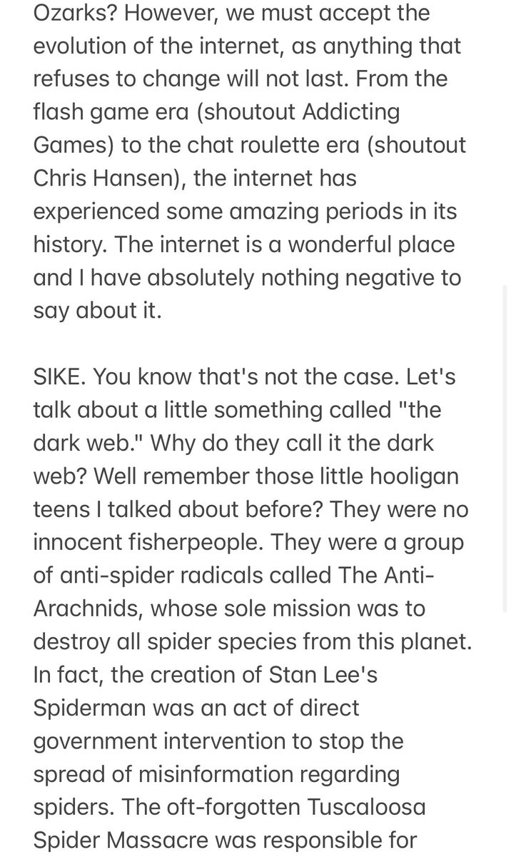 RandomOKReviews's tweet photo. Internet Review #Internet #TheDarkWeb #Spiders #Evil #Arachnids #Radical #TheFifties #Spiderman https://t.co/QZ9d8L1g0A