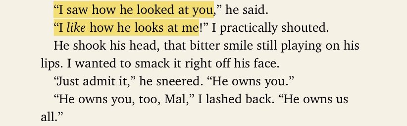 Right after Alina leaves the party, Mal (whom Alina hadn’t heard from since leaving for the Palace) makes an appearance and throws a bit of a jealous fit. She discovers he was one of the trackers hunting for the amplifier