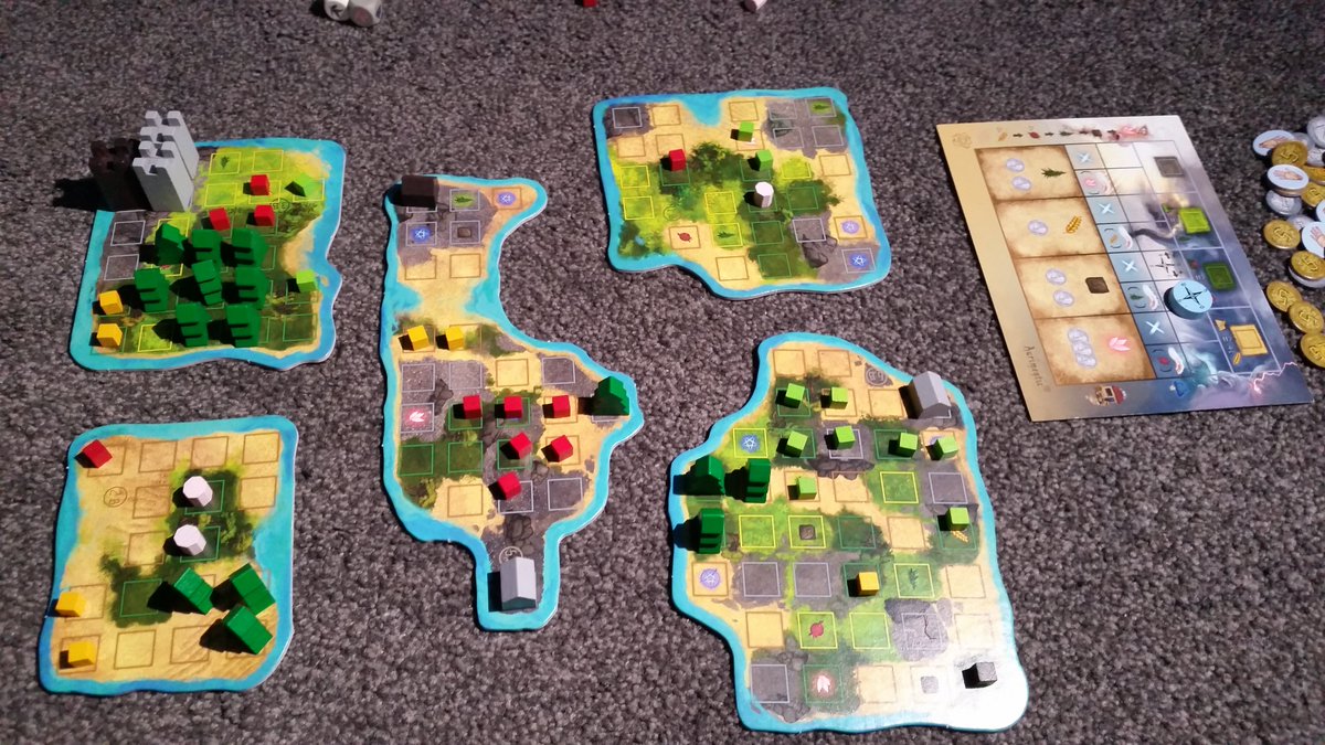 Chronodendron's tweet photo. Today's first #boardgame was #Aurimentic. Not too impressed with it at first, the more we play the more we like it. 🙃 https://t.co/gwvCdPf4YR