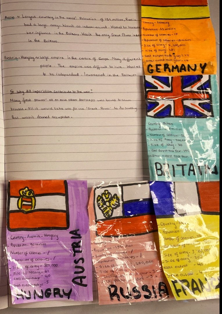 This week our S3's have been learning about imperialism as a cause of the First World War and made some Top Trump cards to play at home with family for each of the main European powers! Some #beautifulwork