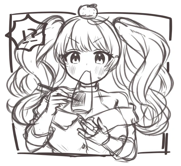 最初頭身高いので描こうと思ってたんですけど上手く描き切れなさそうでボツったモニモニも置いときます 