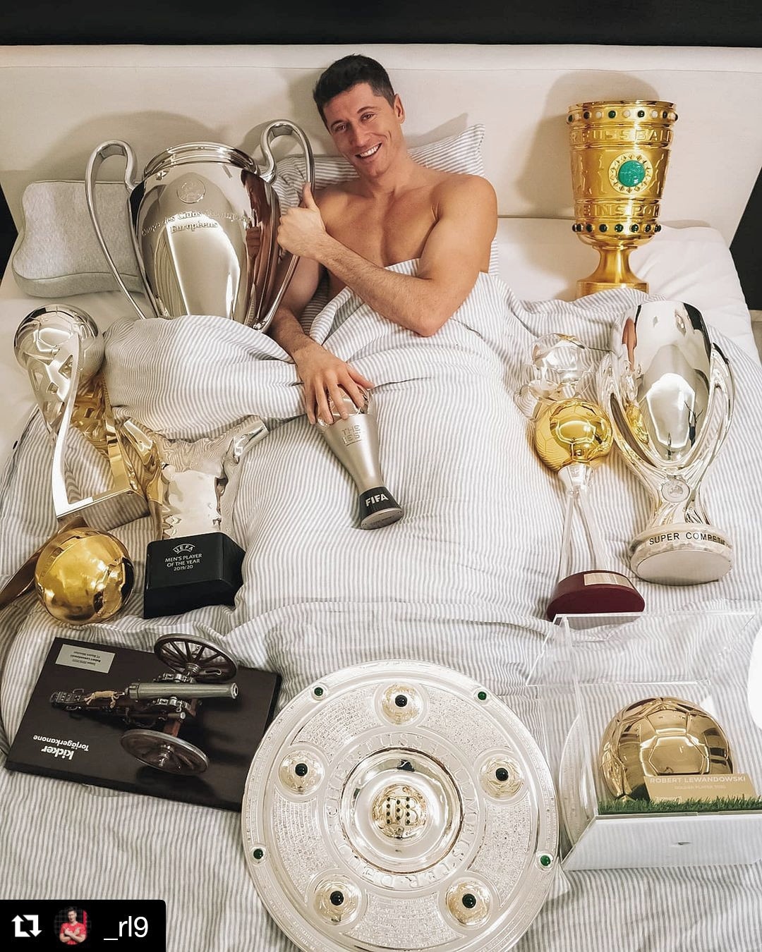 UEFA Champions League on Twitter: "🗣️ Robert Lewandowski: "You never win titles alone. Every trophy I have ever held in my hands — or taken to bed with me — they were