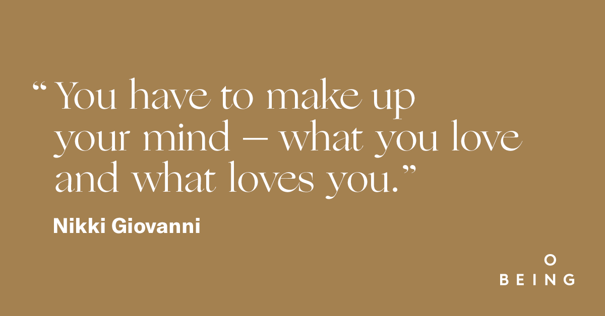 onbeing's tweet photo. It feels good and right this week to sit with the beloved writer Nikki Giovanni’s signature mix of high seriousness, sweeping perspective, and insistent pleasure. https://t.co/LUjFSyIkcb https://t.co/qwbgJI58WB