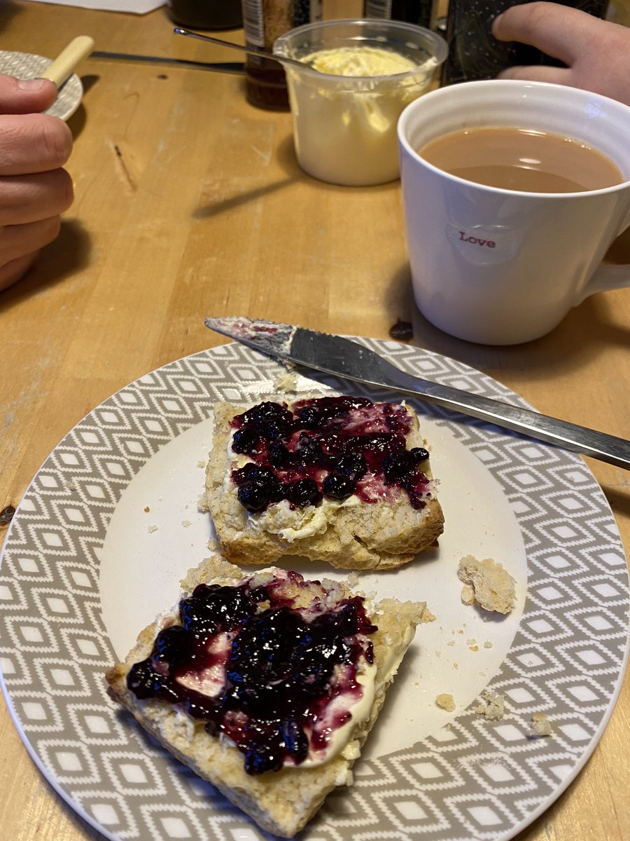 KiltyMind's tweet photo. Well we still can’t find the pastry cutters so our scones are all weird shapes, buuuuttt it had to be done.
Cream tea with #CreamFirstThenJam !!!
Paging @ChurchOfBalfe https://t.co/5ktsDk625D