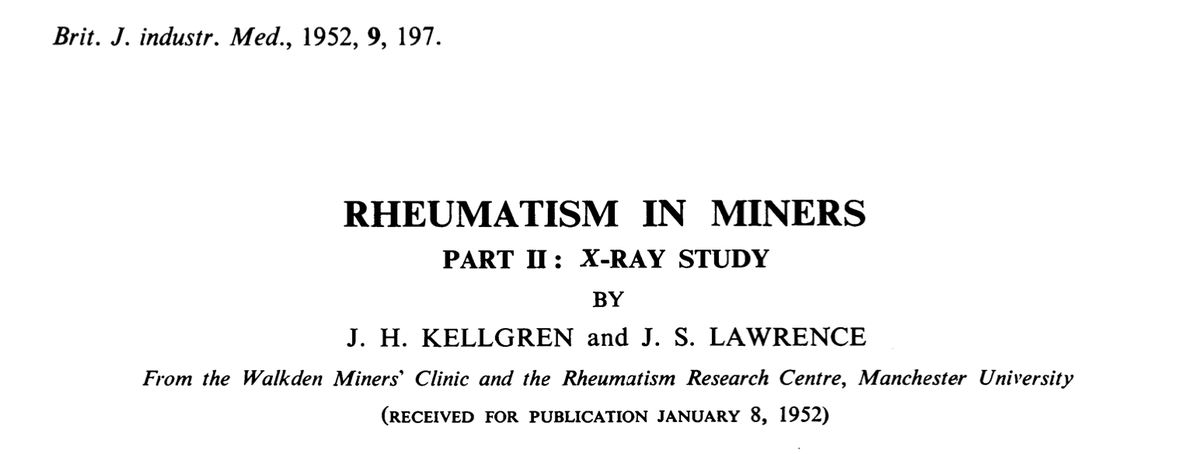 The Kellgren and Lawrence grading (KLG) system published in 1952 is used by radiologist across the world to diagnosis the severity of Osteoarthritis (OA). In 1961 is was accepted by the  @WHO as the radiological definition of OA for the purpose of epidemiological studies.