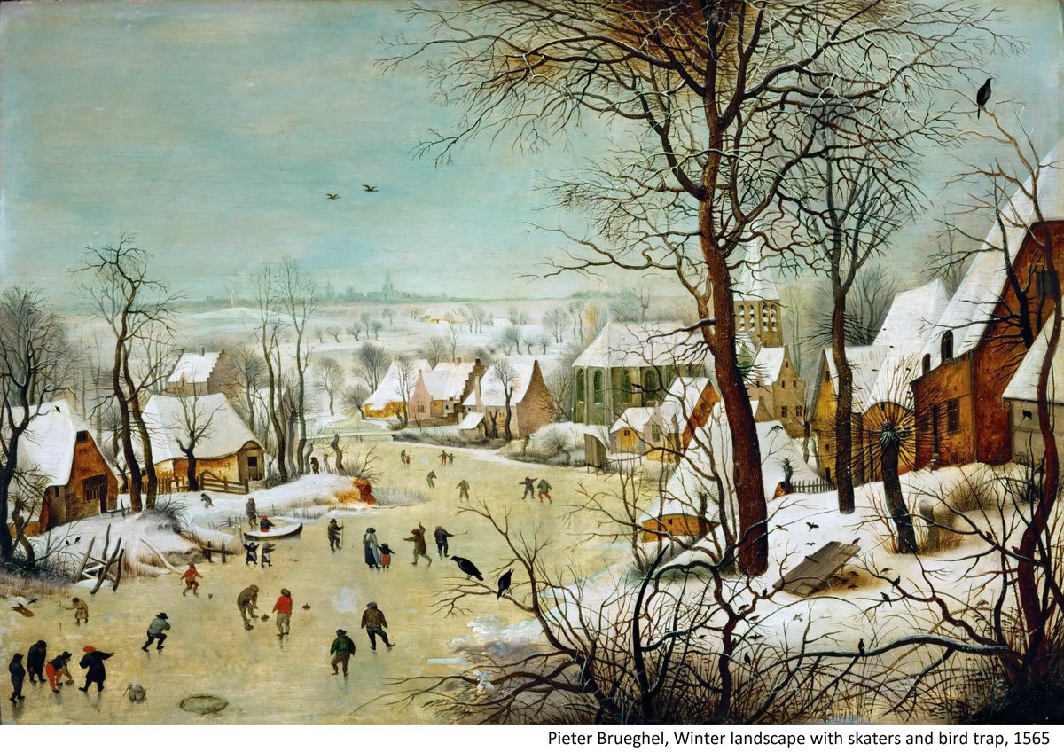 Bruegel'in kar temalı bazı tabloları.