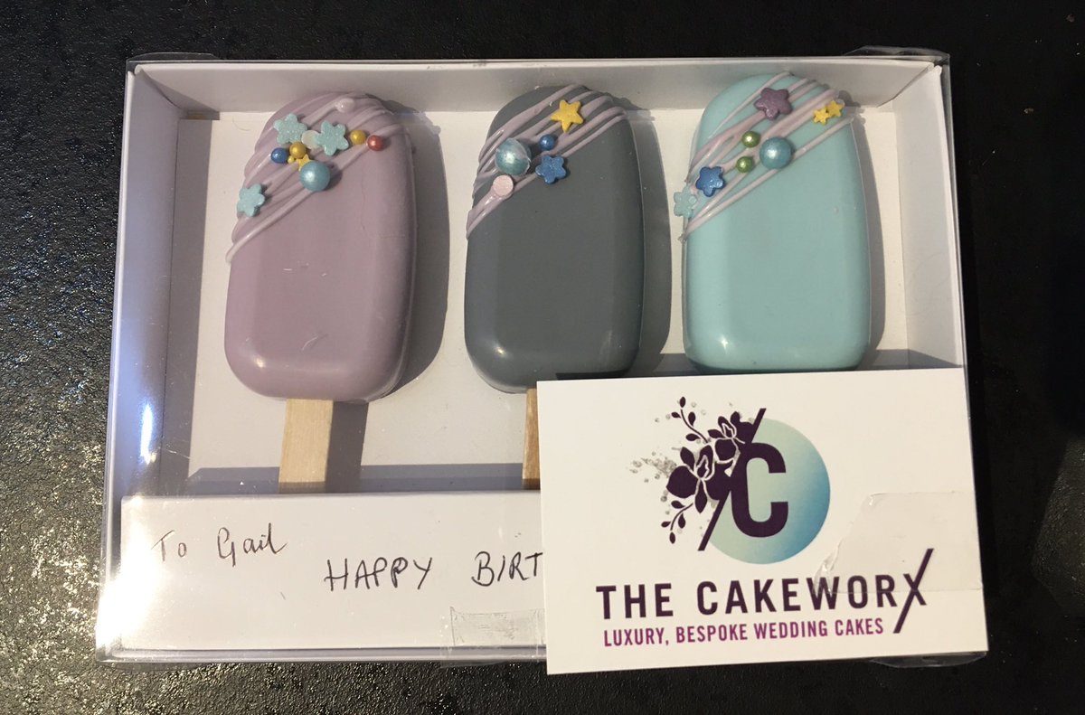theCAKEWORXuk's tweet photo. This week has been a birthday cake popsicle kind of week. I do love a cake popsicle and particularly when they are in our new gift set boxes #cakepopsicles #birthday #worksop https://t.co/cIOrKG1d7L