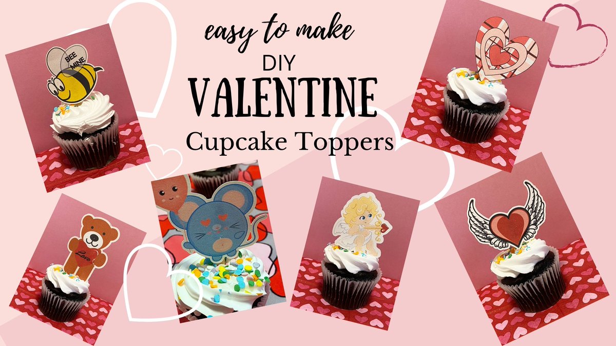 BakerLiving's tweet photo. Easy DIY Valentine cupcake toppers.  Perfectly cute on top of cupcakes to give to classmates, friends or just for some fun at home. Get the free download and instructions over on our blog. https://t.co/tUR4UY0IqU https://t.co/UDgkI8U3ab