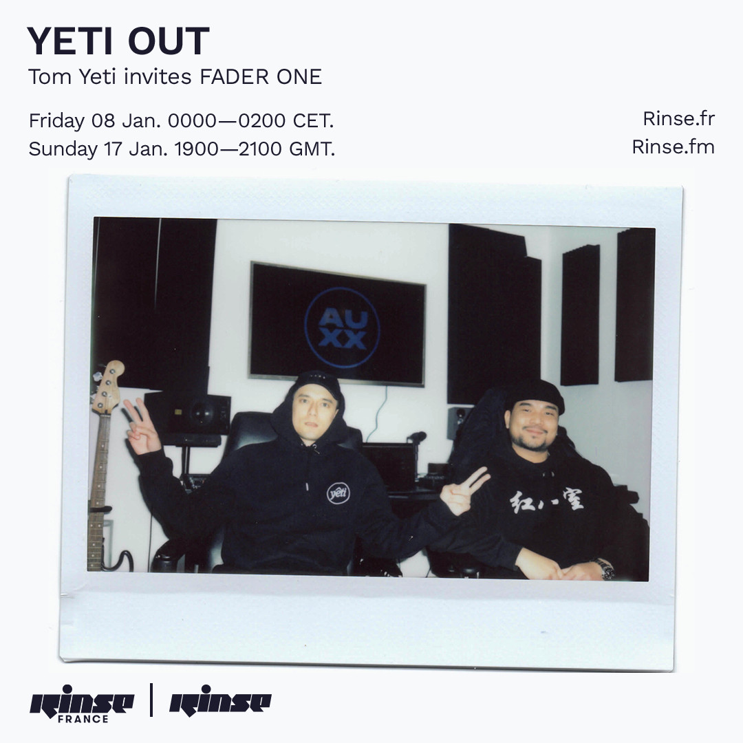 Next up at 7PM it's <a href="/YetiOut/">YETI OUT</a> with #FADERONE on rinse.fm/player + 106.8FM

#RinseFM