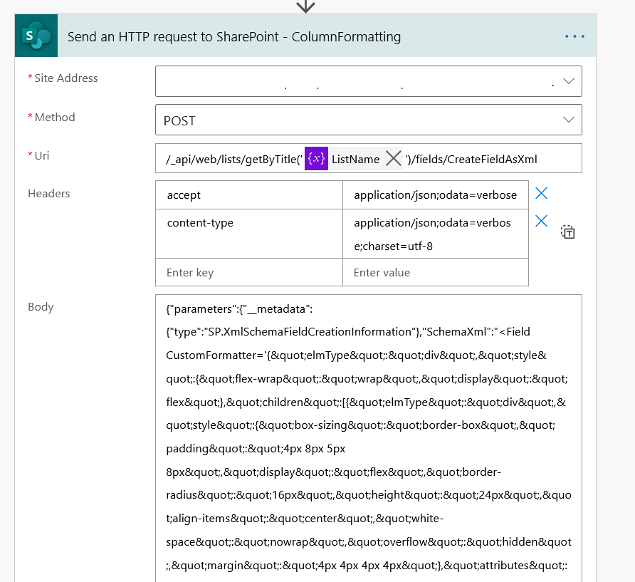 expiscornovus's tweet photo. Found an interesting question on the Power Users community. Can you deploy a column with formatting via Power Automate? It turns out, yes :P https://t.co/AUkvvQoaVB #PowerAutomate #ColumnFormatting #SharePointOnline #REST #API https://t.co/39m7jdOszT