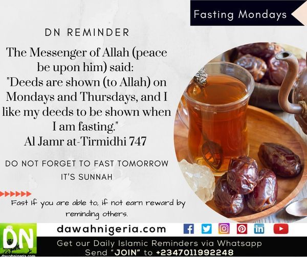 dawahnigeria's tweet photo. Endeavour to fast tomorrow
#DN_Reminder #Dawah2dPPL #dawahinnigeria #dawahnigeria #islam #muslim #naijamuslim #nigerianmuslim #sunnah #salafiyyah #ilmfeed #nigerianmuslimbloggers #lethesunnahgoforth #dawah #dawahteam #islamic #quran #quranrrecitation #salah https://t.co/A9TwnaM9Dl