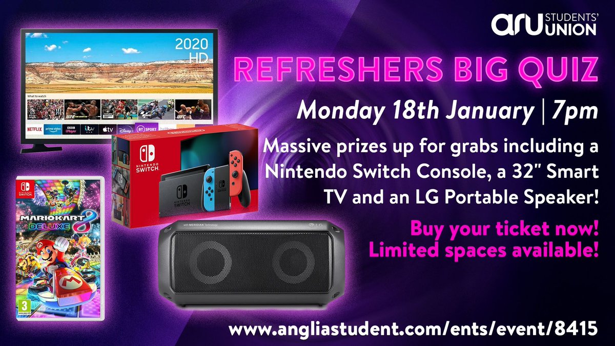 Fancy a challenge?

Test your general knowledge and join us tomorrow at 7pm for The Big Refreshers Quiz. You could be in with winning some HUGE prizes. You've got to be in it to win it!

l8r.it/D2wq