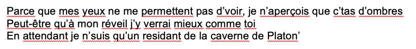 I also like ‘La sagesse d’un fou’ (feat Saké) by  @SCYLLA_OFFICIEL, from the album Abysses, which includes the following lines: 