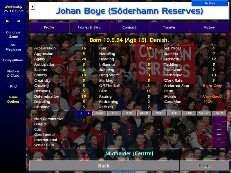 I could've sworn I'd only signed a 1 year deal last season, but Chairman Gosta once again collects me from Stockholm airport and ferries me back to Soderhamn although this time, I'm a lot less excited. Sune, Jimmy & Rolf (I mean Ola & Joakim) present me my batch of shit