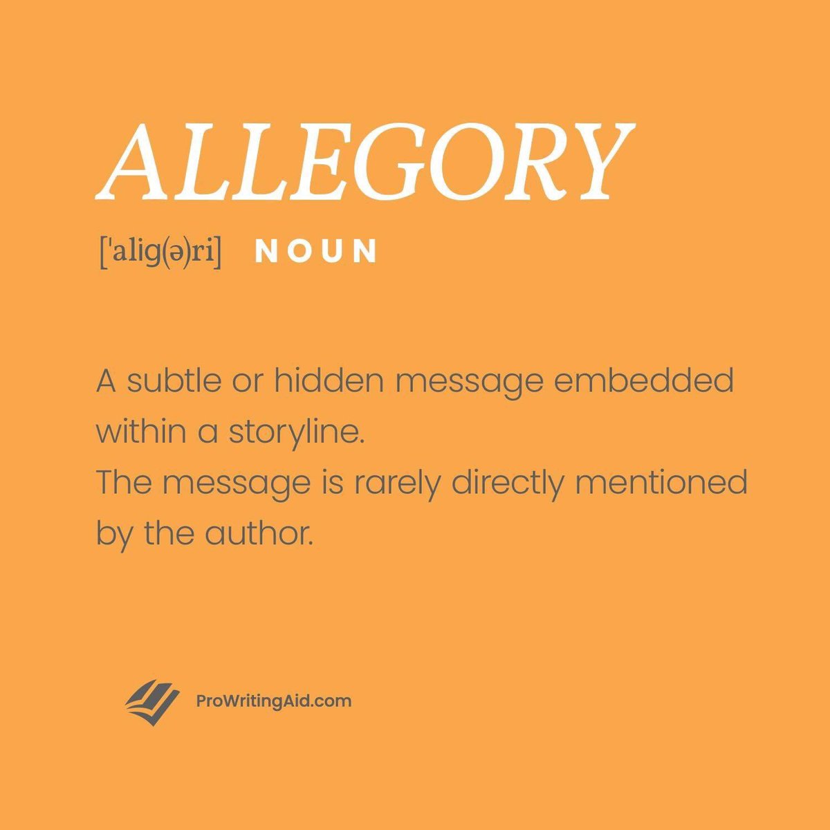 Have you ever stopped and wondered how many of your allegories get picked up on by your readers? Or how frequently? Came across the picture and can’t stop wondering. #WritingCommnunity