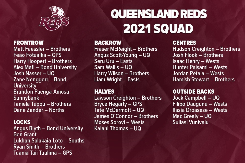 BREAKING | Your 2021 Queensland Reds squad 💪🏻🔥 

READ MORE: bit.ly/3nQRW3p

#WeAreQueensland