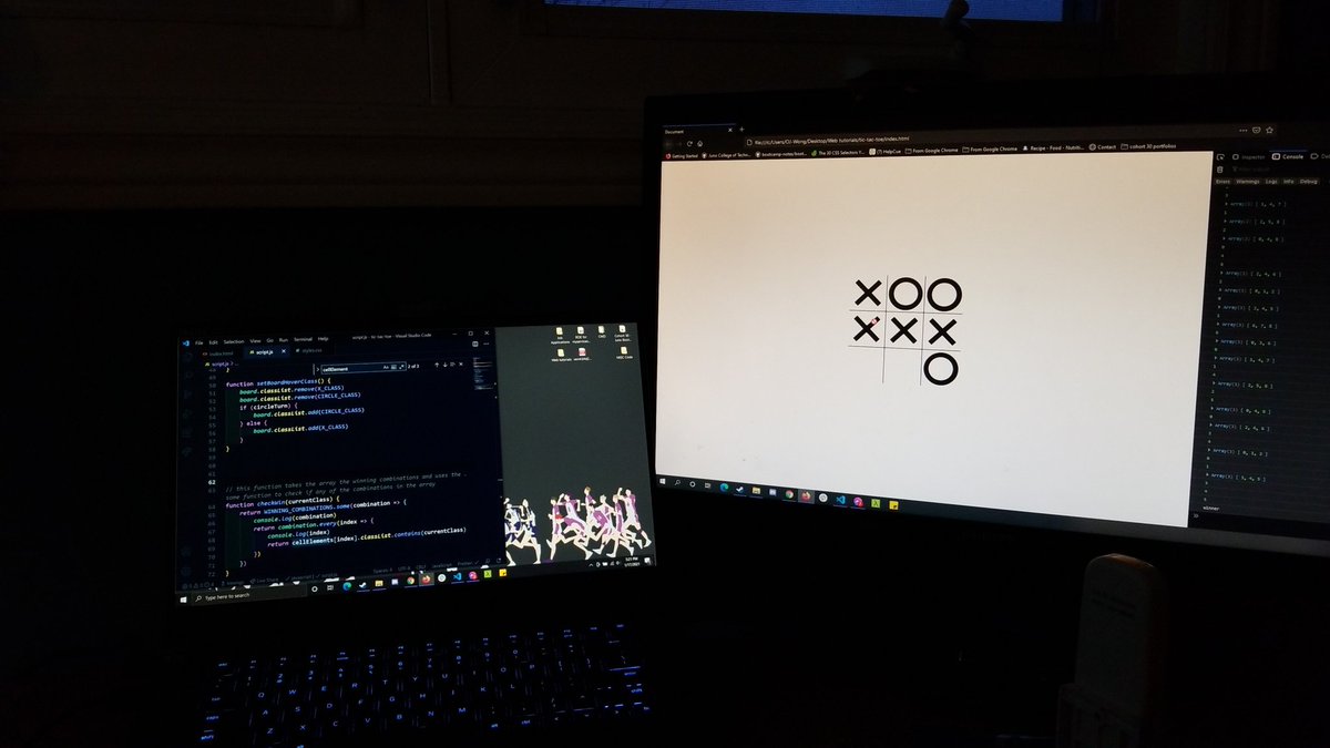 kylekodes's tweet image. Working on some tic tac toe JS logic.
Definetely recommend giving this project a shot