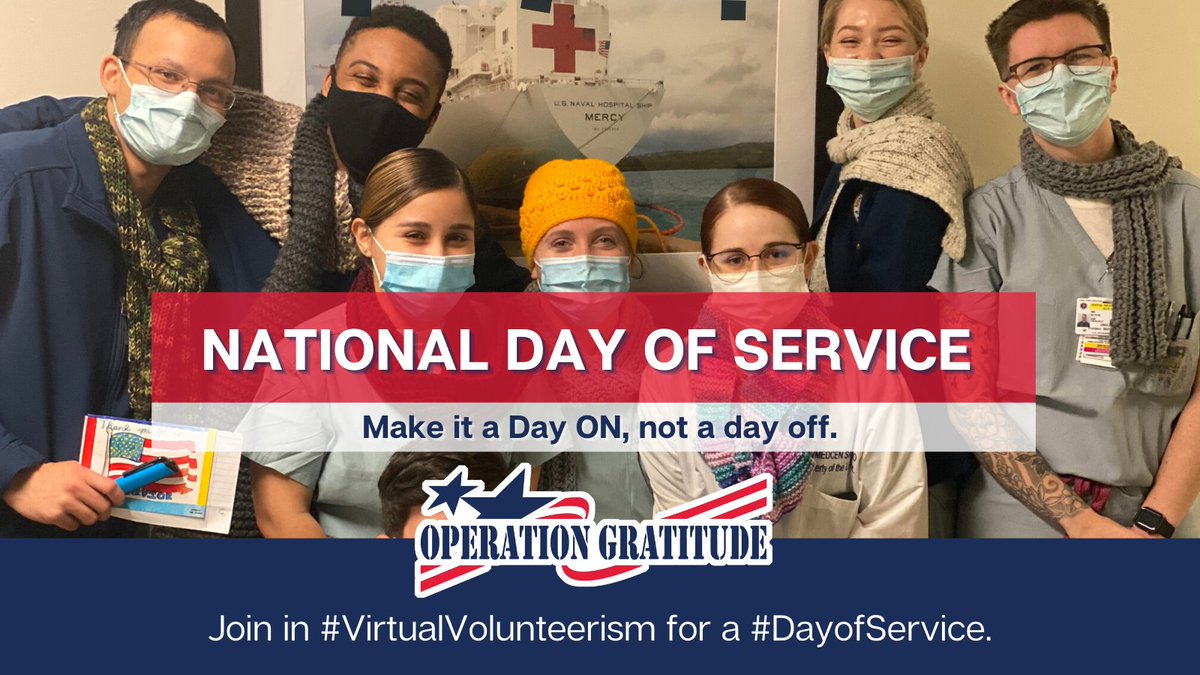 OpGratitude's tweet photo. Make your #MLKDay meaningful by positively impacting #FrontlineResponders & #Military. Join us in #virtualvolunteerism on our Nation's #DayofService. 🇺🇸
Learn more and join us! https://t.co/dJLSiu0Dl9
#ActionsSpeakLouder #BridgeTheDivide https://t.co/igtirTFu93