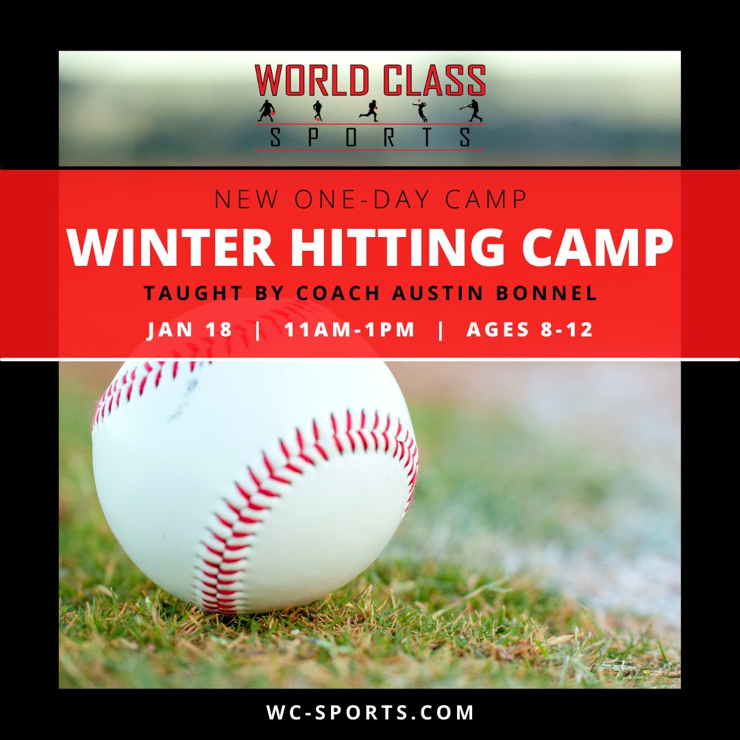 Information_WCS's tweet photo. We're one day away from our 👉one-day Winter Hitting Camp! Improve your swing and technique!👈

⚾Sign up here: https://t.co/bPUgSmuqp7

The camp is on Jan. 18th from 11am-1pm  | 🏃‍♂️ For kids ages 8-12  |  Taught by AWESOME Coach Austin Bonnel.😎 https://t.co/ylExupdDdn