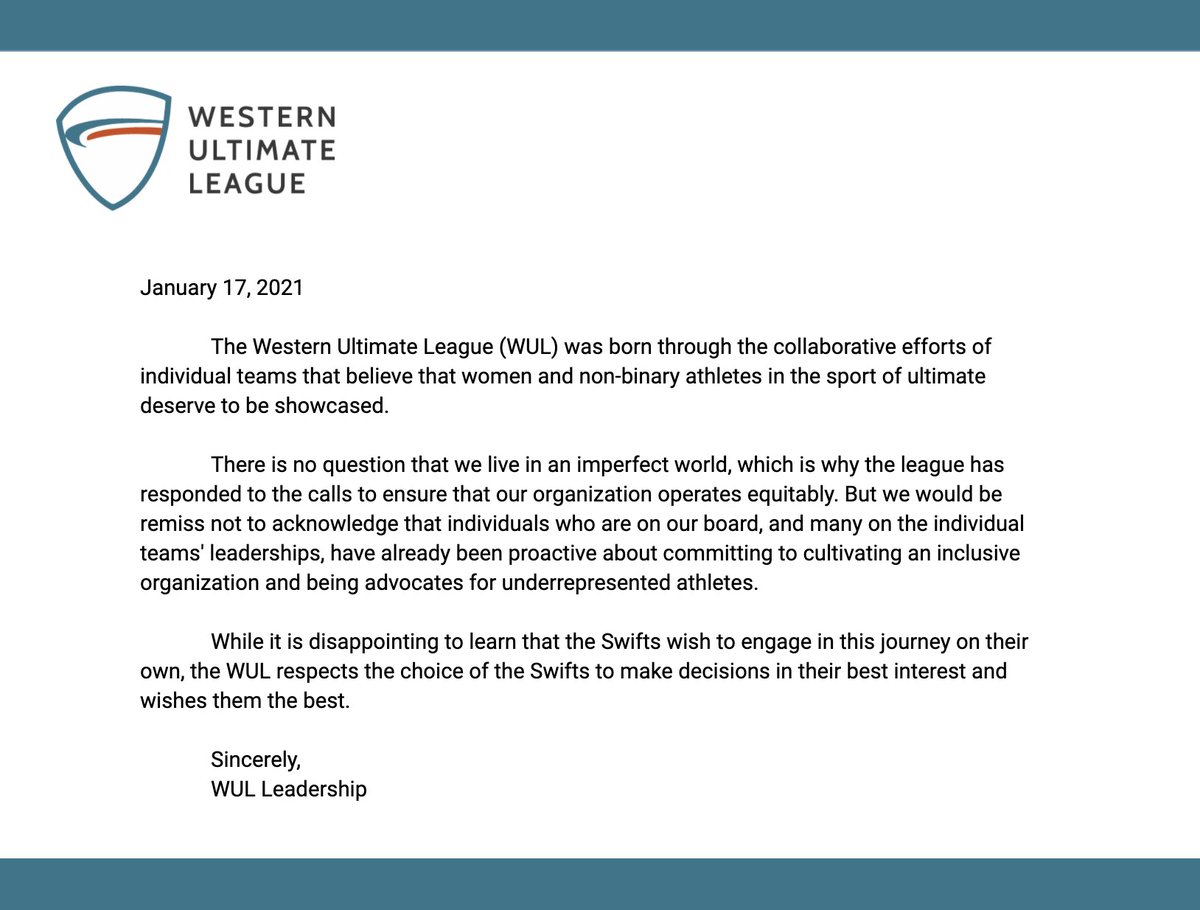 Western Ultimate League tweet media