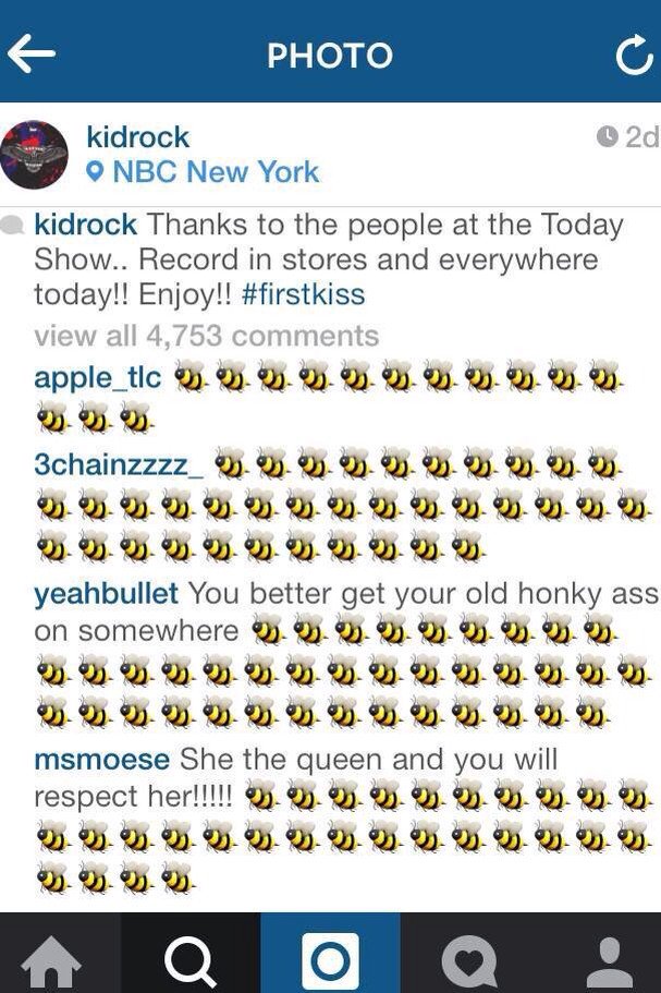 Beyhive's attack on Kid Rock after he bashed Beyoncé.
