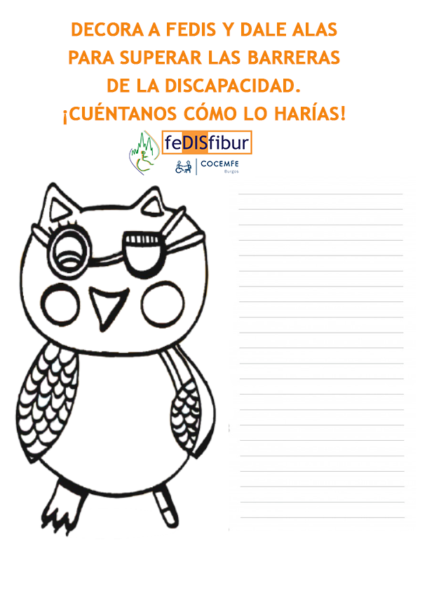 ParticipaBurgos's tweet photo. #Feria de #EntidadesCiudadanas.  Desde 
@Fedisfibur te animan a colorear a la mascota Búho FEDIS para que tanto niños y adultos puedan decorarla y sitúala en la redes con el @Fedisfibur, https://t.co/VXn1422EM5, anímate y participa!!
#ParticipaBurgos #Burgos #BurgosParticipa https://t.co/kPyMj5HCdK