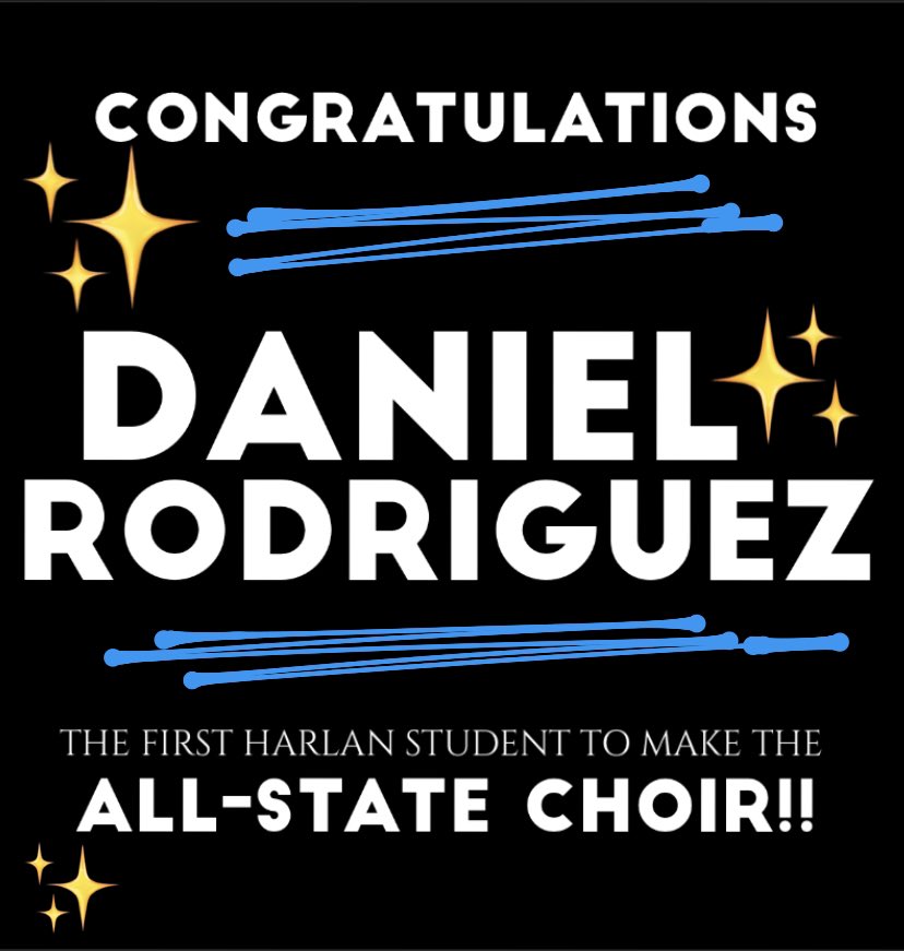 HarlanHawkChoir's tweet photo. Couldn’t be more proud of you, Daniel!!!! Way to put Harlan on the All State Choir map!!! Congratulations!!! https://t.co/Y9LmUwskWz