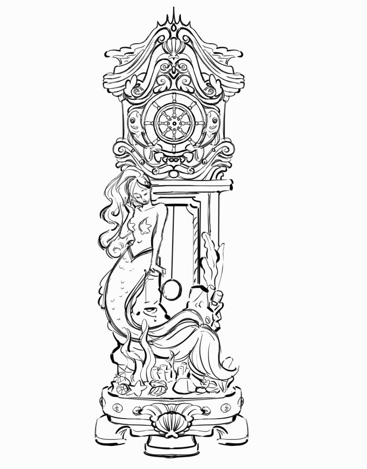 javi_khoso's tweet photo. i designed a mermaid grandfather clock https://t.co/MjWBs5zlmA
