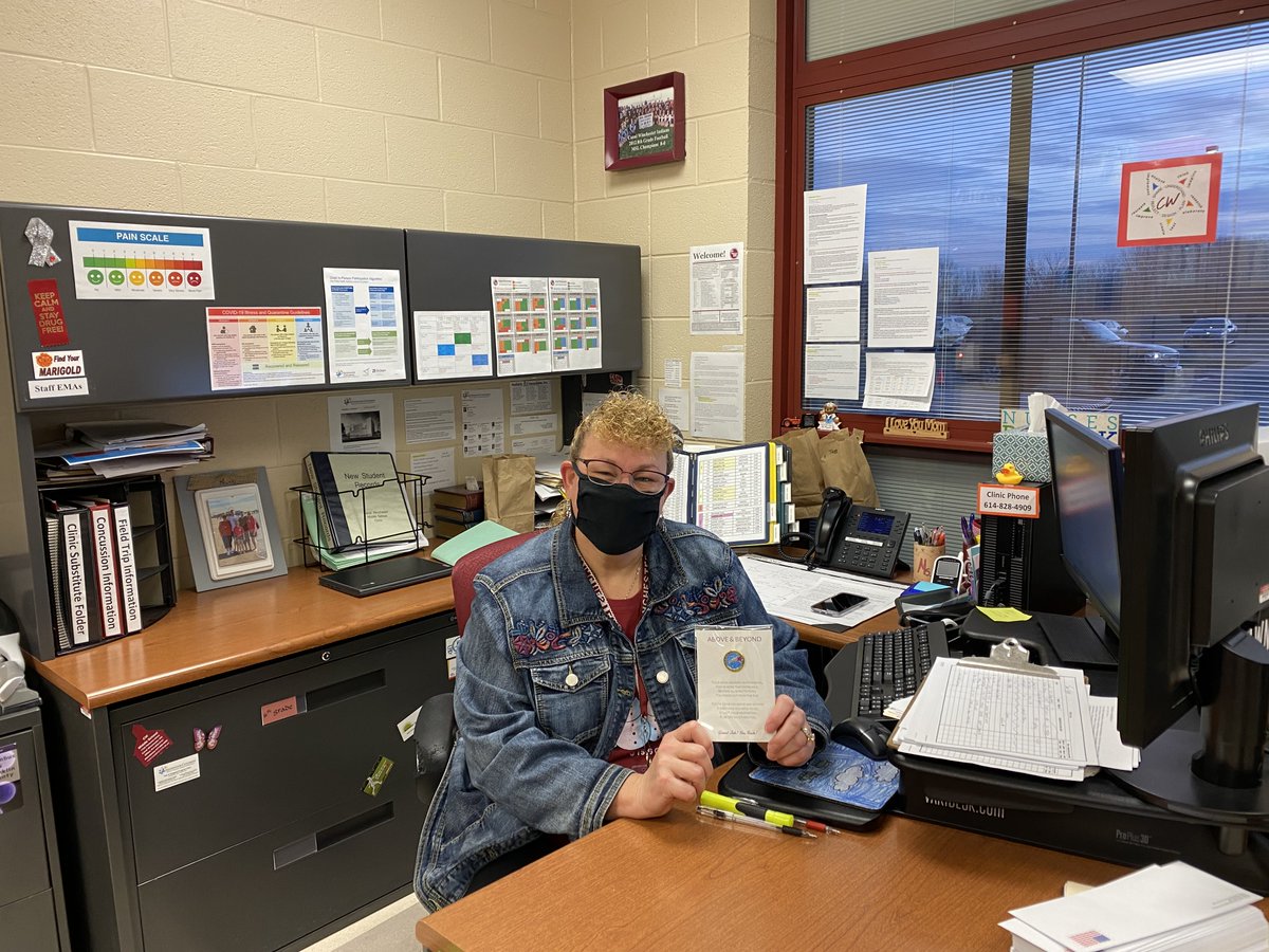 CWMS_office's tweet image. Last week CWMS had the chance to thank the best nurse around for going above and beyond this year! Thank you to Nurse Rawn for taking care of all of us this year! #CWMSchangemakers #CWway