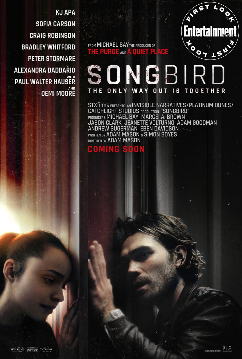 Arxonic's tweet photo. #NowWatching
🎥: #Songbird
🎬&✍️: #AdamMason
✍️: #SimonBoyes
👥: #KJApa #SofiaCarson #CraigRobinson #BradleyWhitford #PeterStormare
🌎: United States
🗣: English
🏦: @i_narratives @CatchlightFilms #PlatinumDunes @STXfilms
📺: @Youtube
📆: 2020
#SongbirdMovie #SongbirdFilm https://t.co/2e5Ej5uHOB