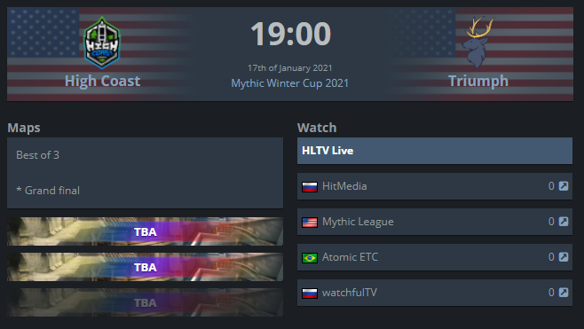 tacitusfps's tweet photo. MD3 pela final da Mythic Cup hj contra a High Coast as 19hrs! Agradecer tb aos meninos completando esse camp 😉 Vamo atrás desse 1o caneco 😄

BO3 for Mythic Cup finals today vs High Coast at 5pm EST! Also thx for the guys standing in 😉 Lets go after this 1st tourny win 😄

glhf https://t.co/TpUg92zTqM