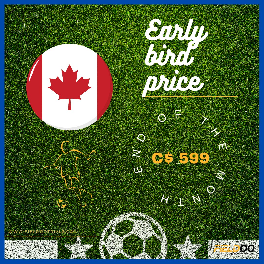 Fieldoo's tweet photo. Don't forget that you can reserve your place at the #FieldooCanadaChallenge at an early bird price until the end of the month‼️⚽

https://t.co/wmvtxyfZrl

#Canada #soccer #trial #soccershowcase #soccertrial #Ontario #Ottawa #Fieldoo #showyourpotential https://t.co/gXoiu5IIXU