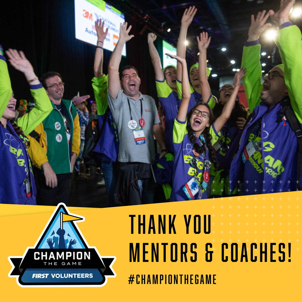 FIRSTweets's tweet photo. Today is International Mentoring Day! We appreciate the impact FIRST mentors and coaches have on today’s young game changers. Who will you thank during #MentoringMonth? #FIRSTvolunteer #CHAMPIONTHEGAME https://t.co/6MoPT72voA