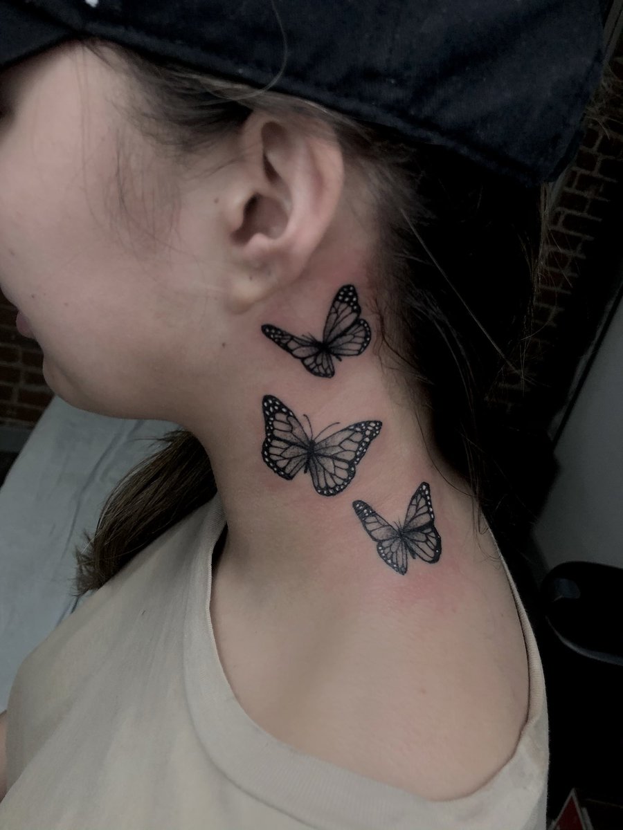 Back Neck Tiny Butterfly Tattoo Design For Girls 270  Flickr