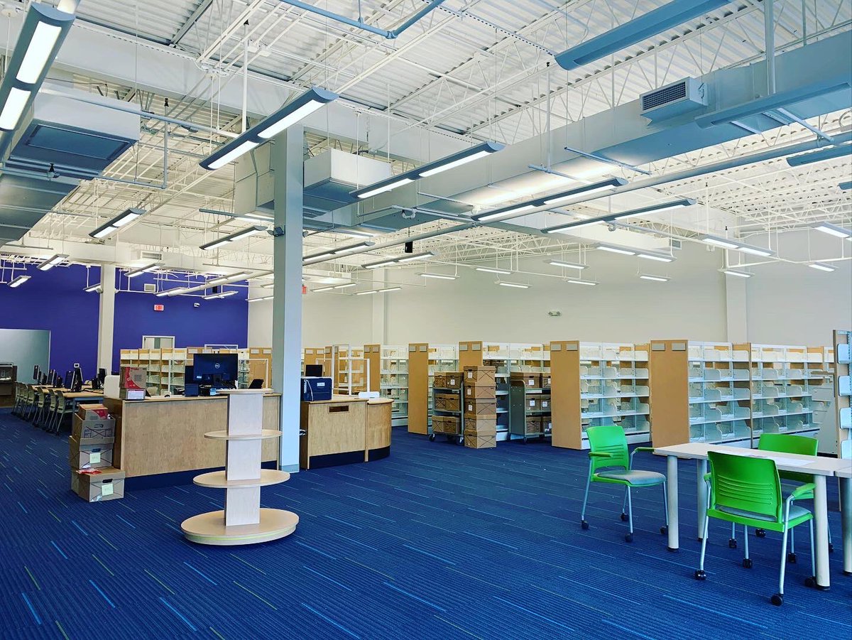 PrinceWmLibrary's tweet photo. Save the date: Manassas City Library is officially opening Tuesday, February 2! 

Here’s a sneak peek of our newest library, located at the Wellington Station Shopping Center. #pwplibraries @CityofManassas https://t.co/M22RxblSTV