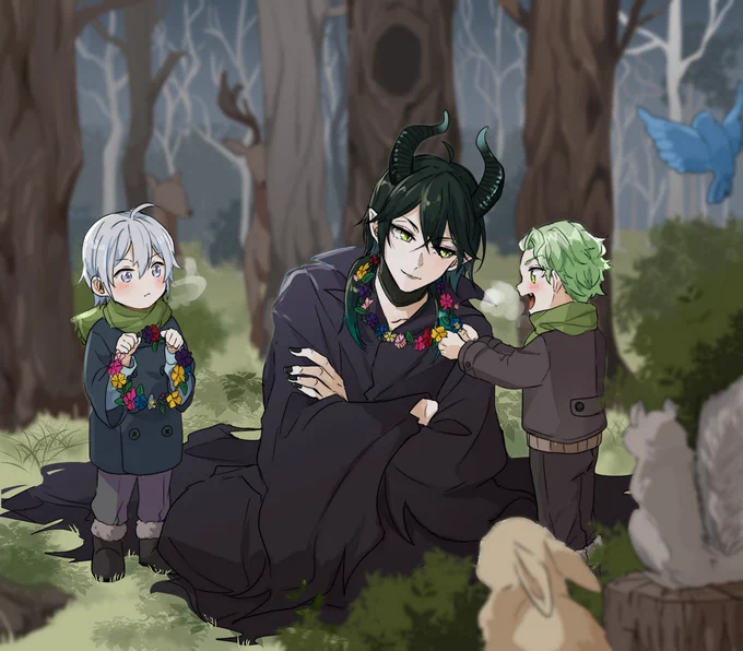 #マレウス・ドラコニア誕生祭2021
#ツイステファンアート 
お誕生日おめでとう!!!!!みんなで素敵な誕生日過ごしてね 